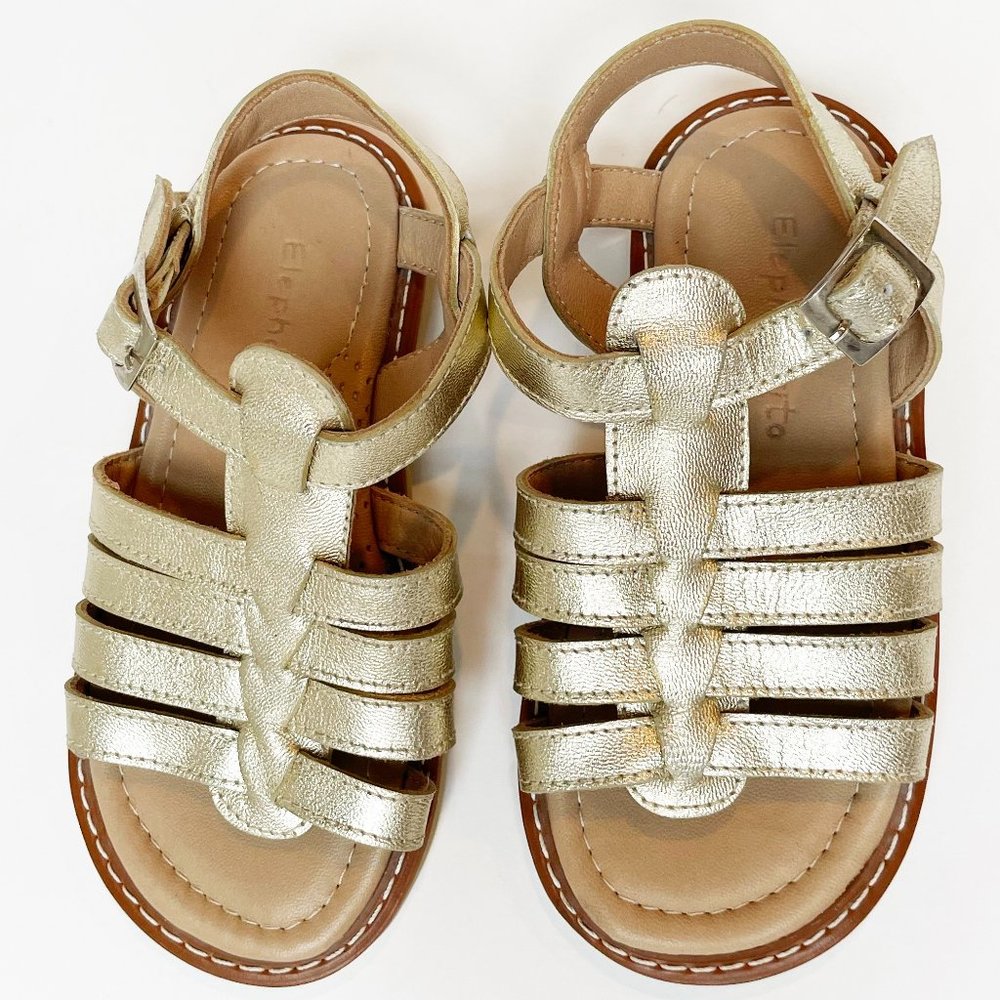 Elephantito "Nantucket" Sandals, Gold, Size 8